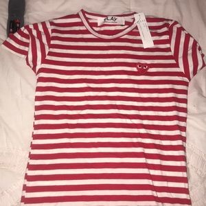 NWT Comme des Garcons red striped shirt